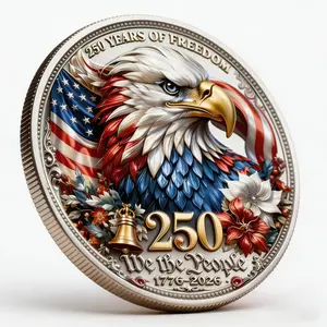 Us 250th Anniversary 3D Relief Coin, 1776-2026, Bald Eagle, Bell, Stars and Stripes, New Collectible Coin, Us 250th Anniversary Theme