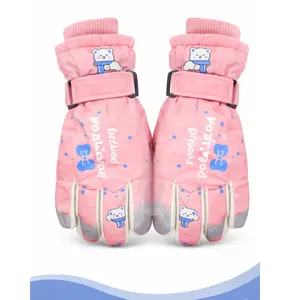 Kids Winter Waterproof Gloves | Warm Fleece Lined Snow Gloves for Boys & Girls | Adjustable Strap Thermal Ski Gloves