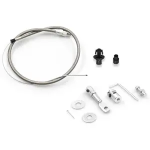 Stainless Adjustable Steel Braided Throttle Cable Kit 36" Cable 24" Sleeve