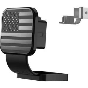 eVerHITCH American Flag Universal Trailer Hitch Cover Tube Plug Insert (Fits 2" Receivers, Black)