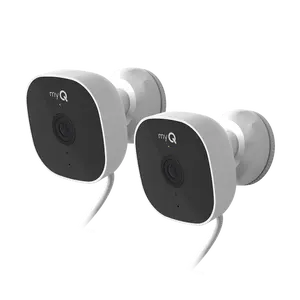 myQ Smart Outdoor Wired Security Camera 2 Pack Bundle – 1080p HD Video, Night Vision, Motion Detection, Wi-Fi, Two-Way Audio, Smartphone Control Lens