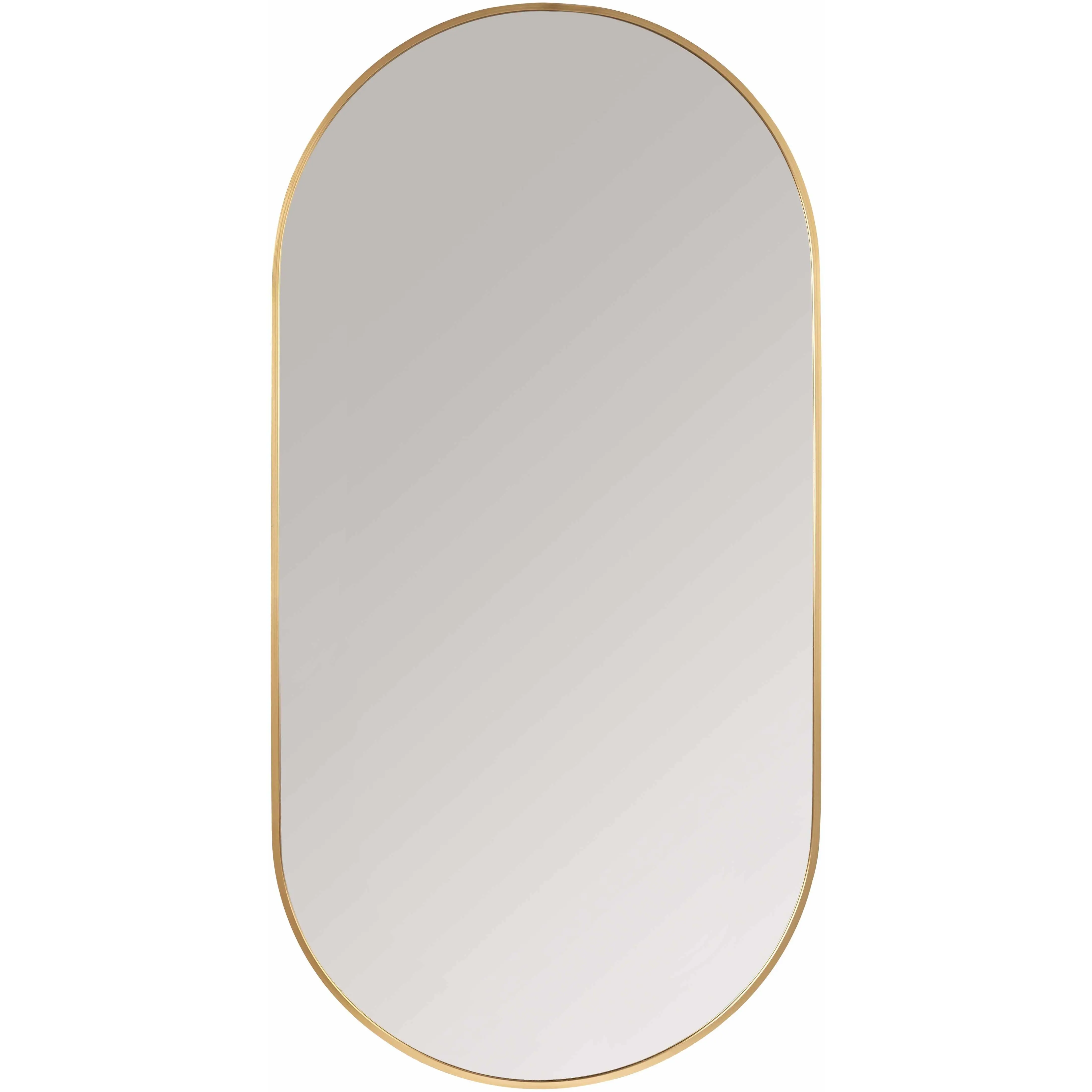Borovikha Gold Modern Aluminium Full Frame Wall-Mount Oval Mirror, Home Decoration for Living Room, Room Decor Bathroom Mirror