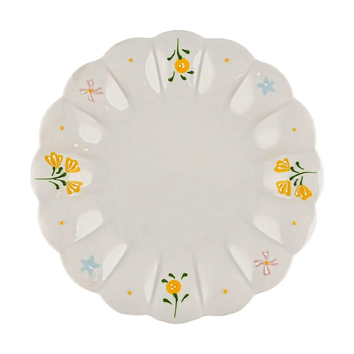 Glaze Story 8-in Floral Ceramic Dinner Plate - Stylish Small Dishwasher-Safe, Durable Serving Plate for Western Dining, Colorful Ceramic Plates, Western Look