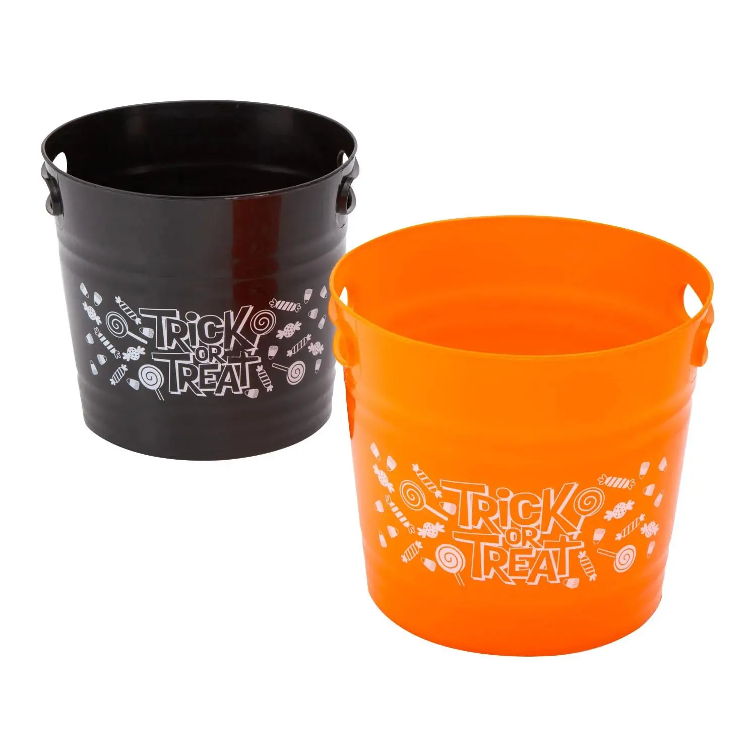 Spooky Halloween Trick or Treat Candy Bucket Assortment - 9½x6¾x8½", Set of 4 (Kitchenware Drinkware Accessory), Four Pieces