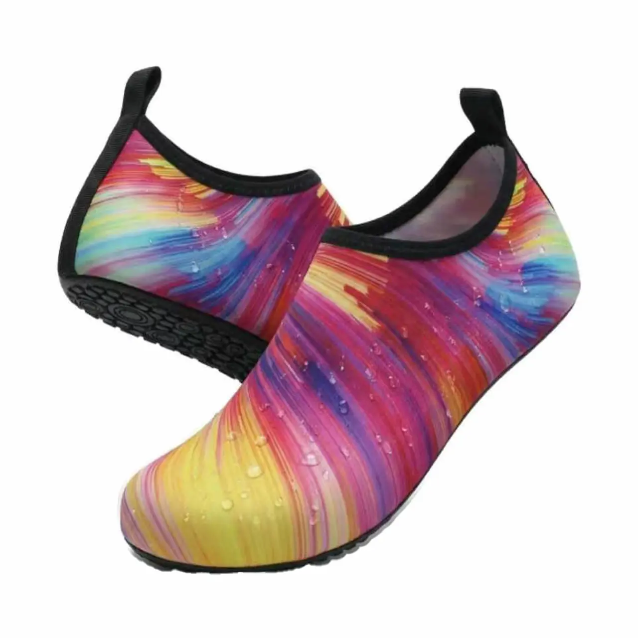 Women's Water Shoes - Anti-Slip Quick-Dry Barefoot Aqua Socks with Rubber Sole, Compressible Pack TravelHouse Footwear for Beach, Yoga