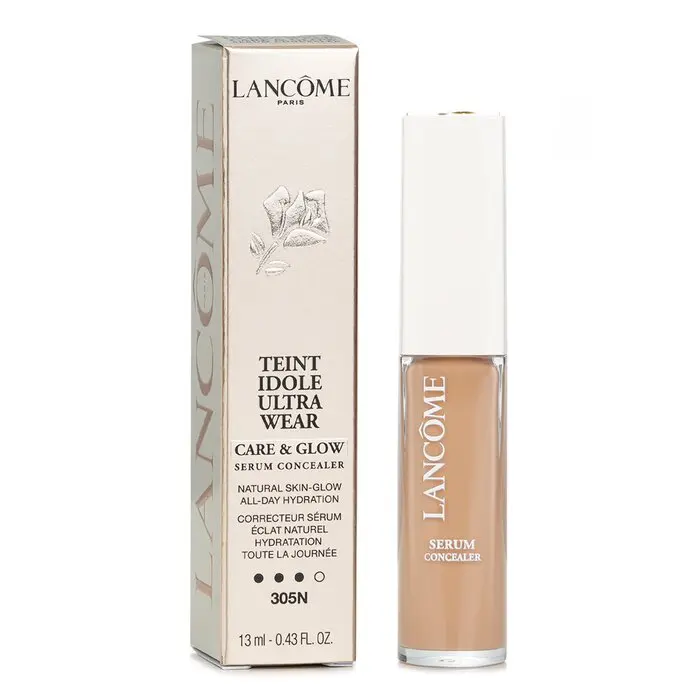 Lancome Teint Idole Ultra Wear Care & Glow Serum Concealer Cosmetic, Moisturizing, Hydrating with Hyaluronic Acid - #305N Makeup Product