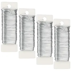 Silver Floral Wire 152 Yards, 22 Gauge Flexible Flower Arrangement Garland, Wreaths, Plant Crafts