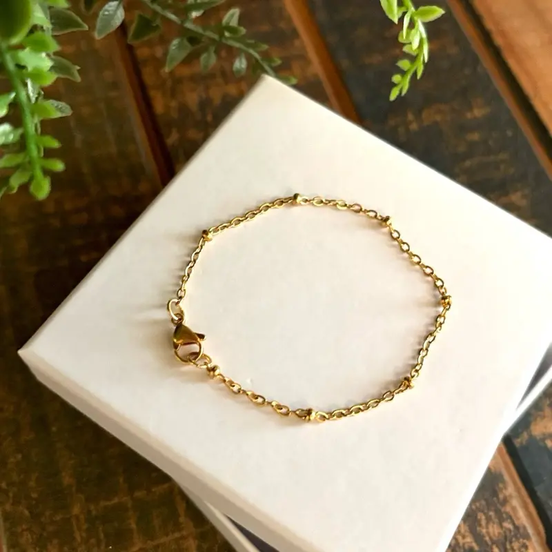 Gold Bracelet Chain Bracelet Gold Plated Dainty Simple Design for Everyday Wear