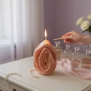 Naughty Yoni/Vulva Candle • 3 oz •Custom scent and color • Handmade • Adult Humor Gift • Bachelorette/Bridal Shower • 3x2 Novelty Decor