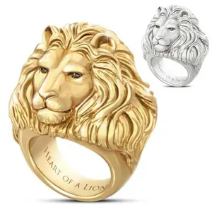 Lion head ring animal pattern three-dimensional ring men and women daily wear gift