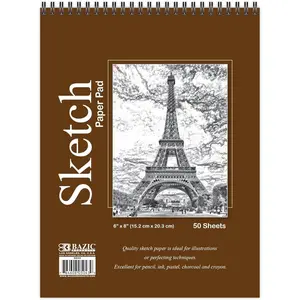 Sketch Pad, Spiral Sketchbook for Artists & Students, Drawing Pad with Thick Paper, Sketching & Drawing for Kids, Teens & Adults, 50 Sheets, 6" x 8", 1-Pack