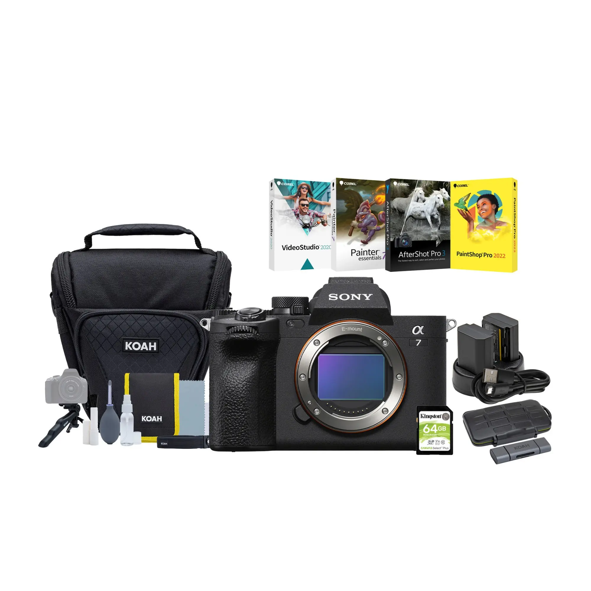 Sony Alpha 7 IV Full-Frame Mirrorless Interchangeable Lens Digital Cam (Body Only) Essentials Bundle with Rechargeable Battery, SD Memory Card