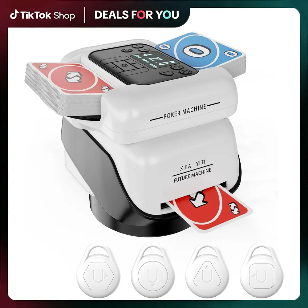 2026 New Rechargeable 2-in-1 Automatic Card Shuffler & Dealer - Party Card Game Accessory for 1-2 Decks, 8 Players, Poker, Blackjack - Birthday Gift for Boyfriend