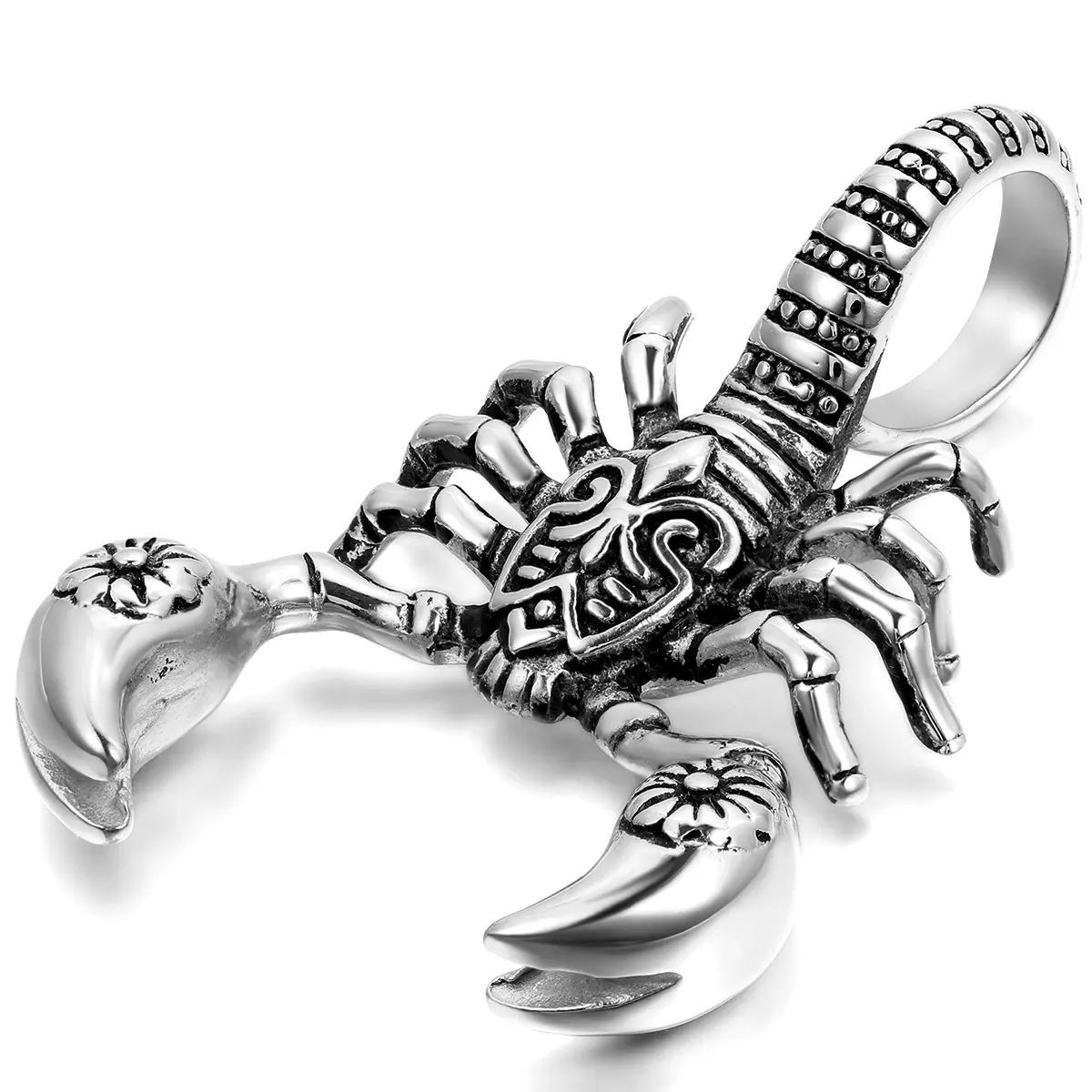 OIDEA Gothic Scorpion Bling Pendant Necklace for Men, Large Solid Stainless Steel Animal Detailed Charm with Chunky Chain, Chunky Chain Necklace, Gothic Necklaces