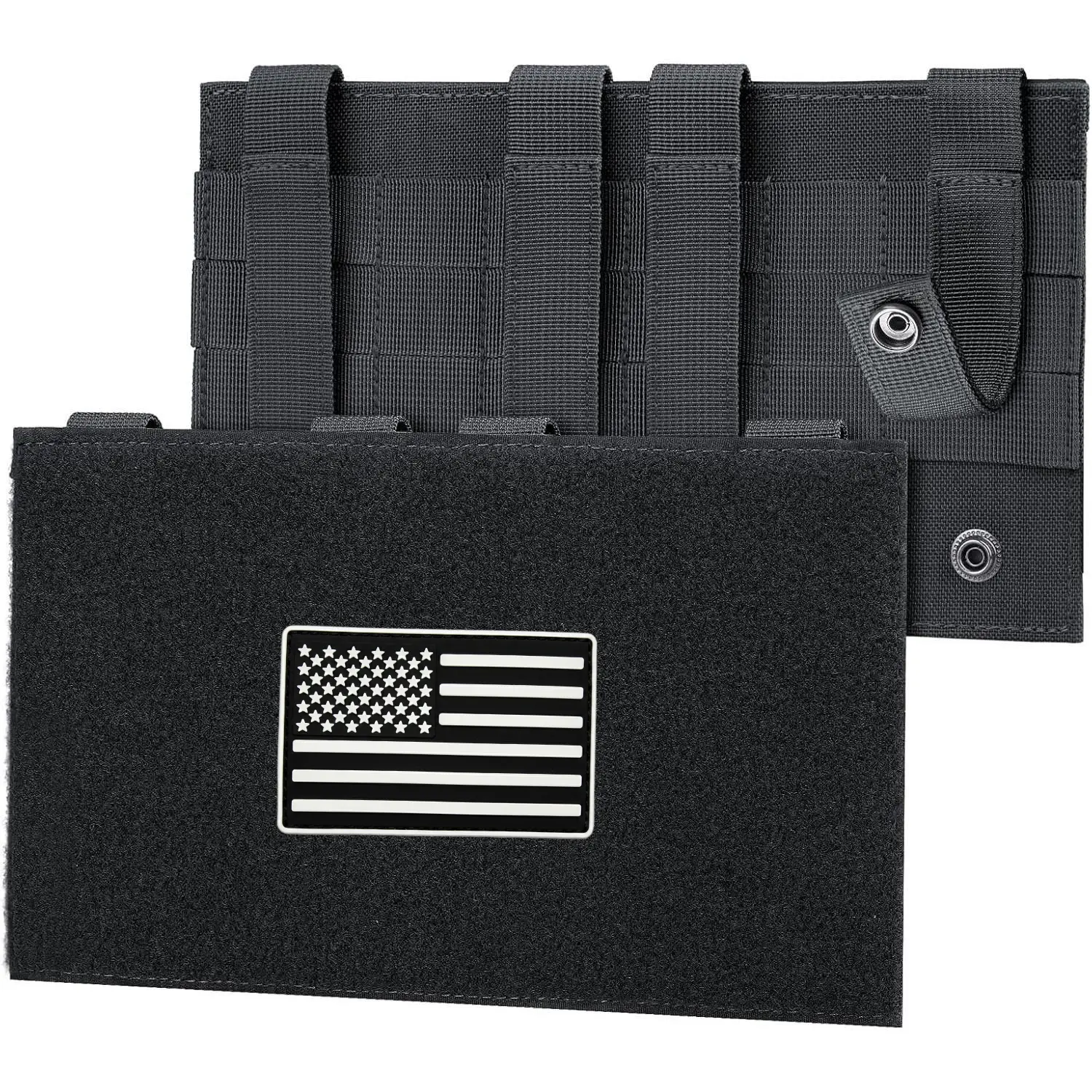 Molle Hook&Loop Panel, Mounting Placard Platform for Hook-Backing Pouch,Tactical Molle Attachment for Morale Patch and Backpack Accessories(10″x 6″, 1PC))