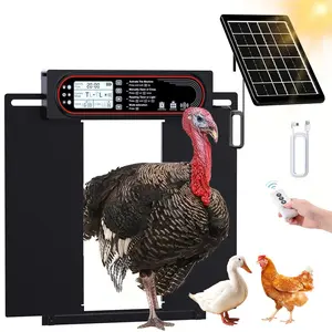 Automatic Chicken Coop Door, Chicken Coop Door with Anti-pinch Protection, Large LCD Display Screen, Timing & Light Sensor Mode, Solar Powered Chicken Coop Door Opener