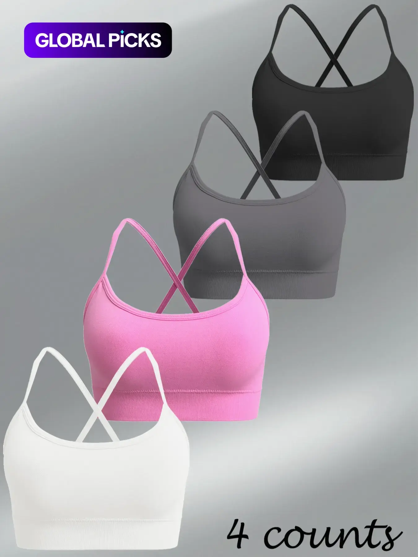 Women's Solid Color Criss Cross Sports Bra, High Stretch Comfortable Breathable Wireless Backless Sports Bra, Sports Lingerie Top for Indoor Outdoor Wear, Strappy Sports Bras, Workout Bras, Sporty Bra