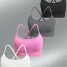 Women's Solid Pleated Backless Sports Bra, Versatile for Gym and Leisure, Comfortable Indoor and Outdoor Activewear, Fashionable and Supportive