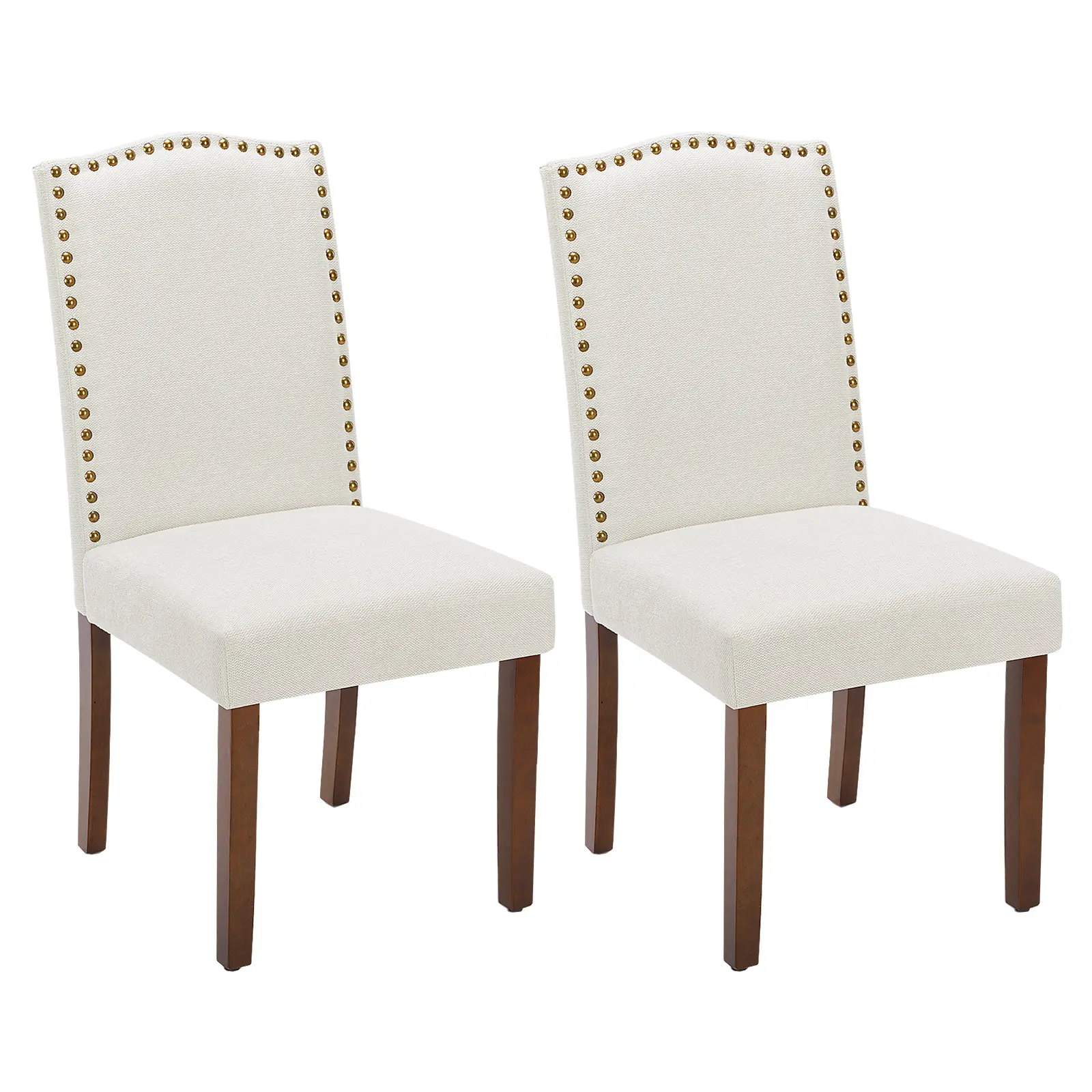 【Deal】Modern Upholstered Fabric Dining Chairs with Nailhead Trim - Comfy Kitchen Table Chairs for Dining Room Use, Comfy Chairs
