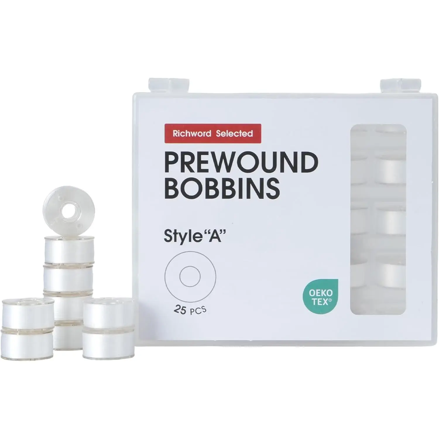 PooLin Richword Style A Prewound Plastic Side Embroidery Bobbins (25pcs) - Sewing Tools, Accessories and Supplies for Sewing & Embroidery Machines, Sewing Accessories And Supplies