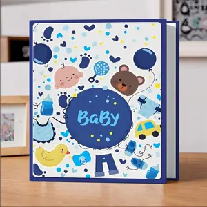 Perfect Gift for New Parents, 6 Inch Straight Paper Scrapbook Photo Album Holds 100 Photos, Ideal for Baby Baptism Memories, Non-Sensitive Good, Unplugged Design