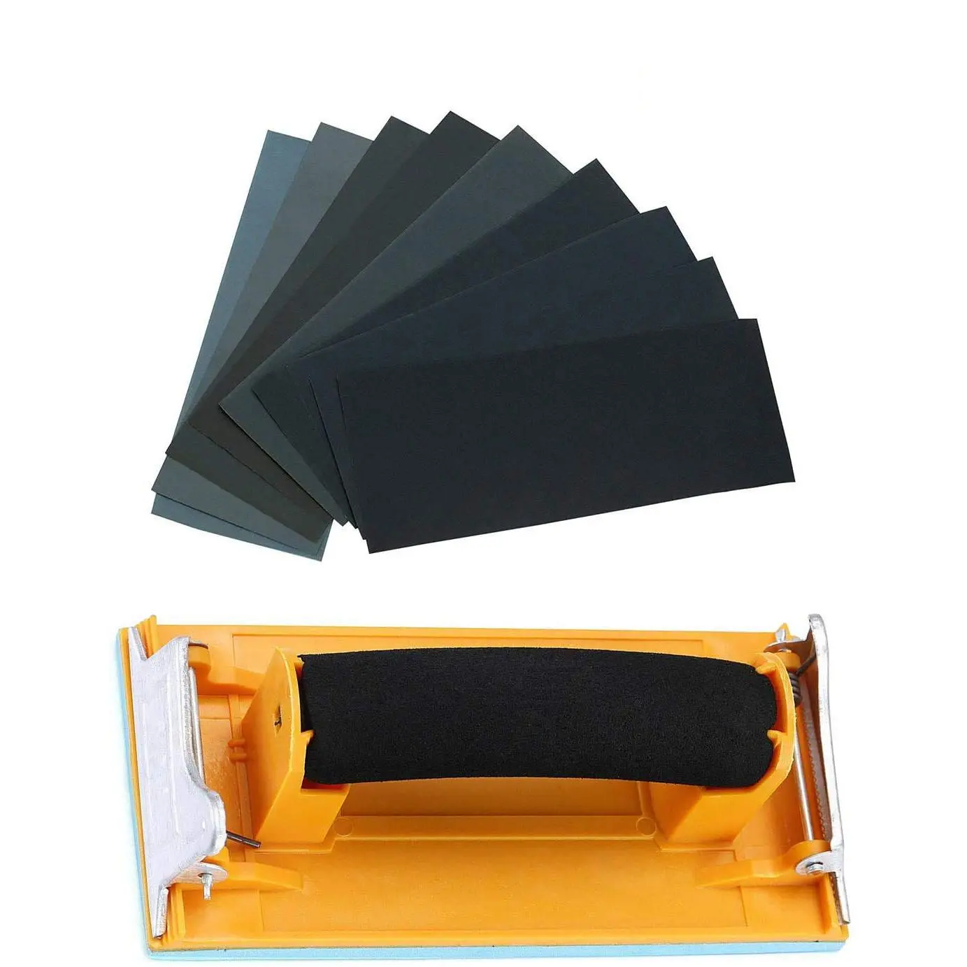 Sandpaper Variety Pack 120 to 3000 Assorted Grits Sand Paper 24 Pack Sandpaper + 1 Hand Sander, 9x3.6 Inch Sanding Sheets for  Furniture Finishing Glass Metal Sanding Automotive Polish