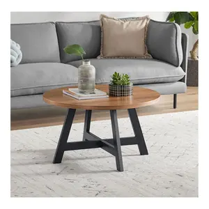 Lavish Home Coffee Table Industrial Modern Round Table