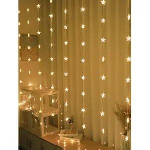 1pc 64 LED Star String Lights, 2M*1M