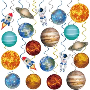 40Pcs Solar System Hanging Swirl Decorations, Outer Space Themed Ceiling Swirl Streamers for Birthday Baby Shower Party Decor Supplies