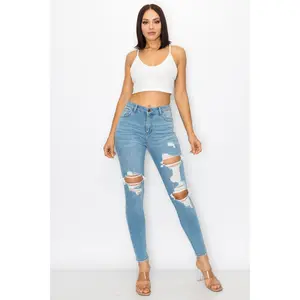 Selena - High Rise Destructed Premium Skinny