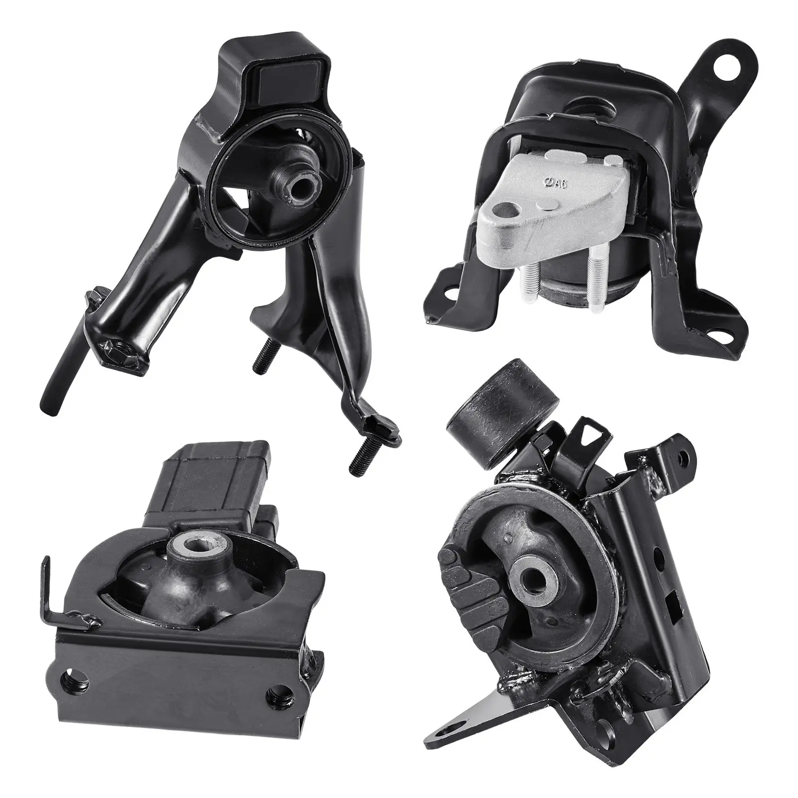 【Summerfinds】VEVOR Aluminum Alloy Motor Mounting Kit - 4 Pcs (11.5 lbs) Front Engine & Transmission Replacement, Precise Fit for 2003-2008 Toyota Corolla 1.8L L4, Replaces OE# A4220,A4219,A4218,A4221, Direct Installation, Absorb Vibs, Secure Support, Oe N