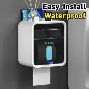 Easy-to-install self-adhesive tissue holder Toilet Paper Holder - waterproof wall-mounted, suitable for bathroom and kitchen, no drilling required for bathroom organization and storage