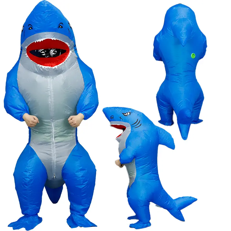 Inflatable Shark Costume for Adults - Hilarious Full Body Blow Up Shark Outfit for Halloween, Cosplay, Beach Parties & Holiday Events Menswear Clothes