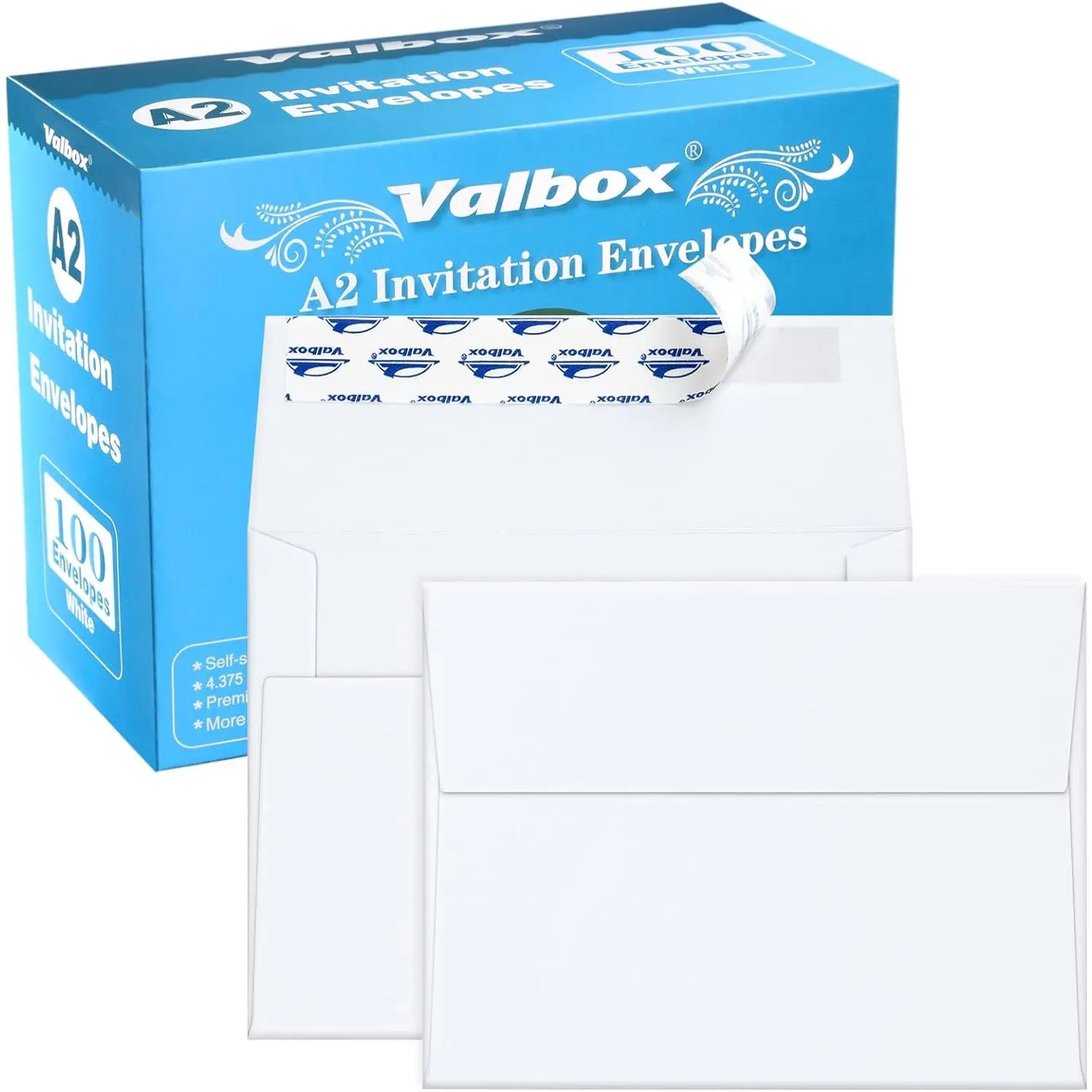 A2 Invitation Envelopes 100 Qty 4.375x5.75" White Self Seal Envelopes for Invitations Photos Wedding Announcements Thank You Notes RSVP Greeting Cards 4-3/8 x 5-3/4 Inches