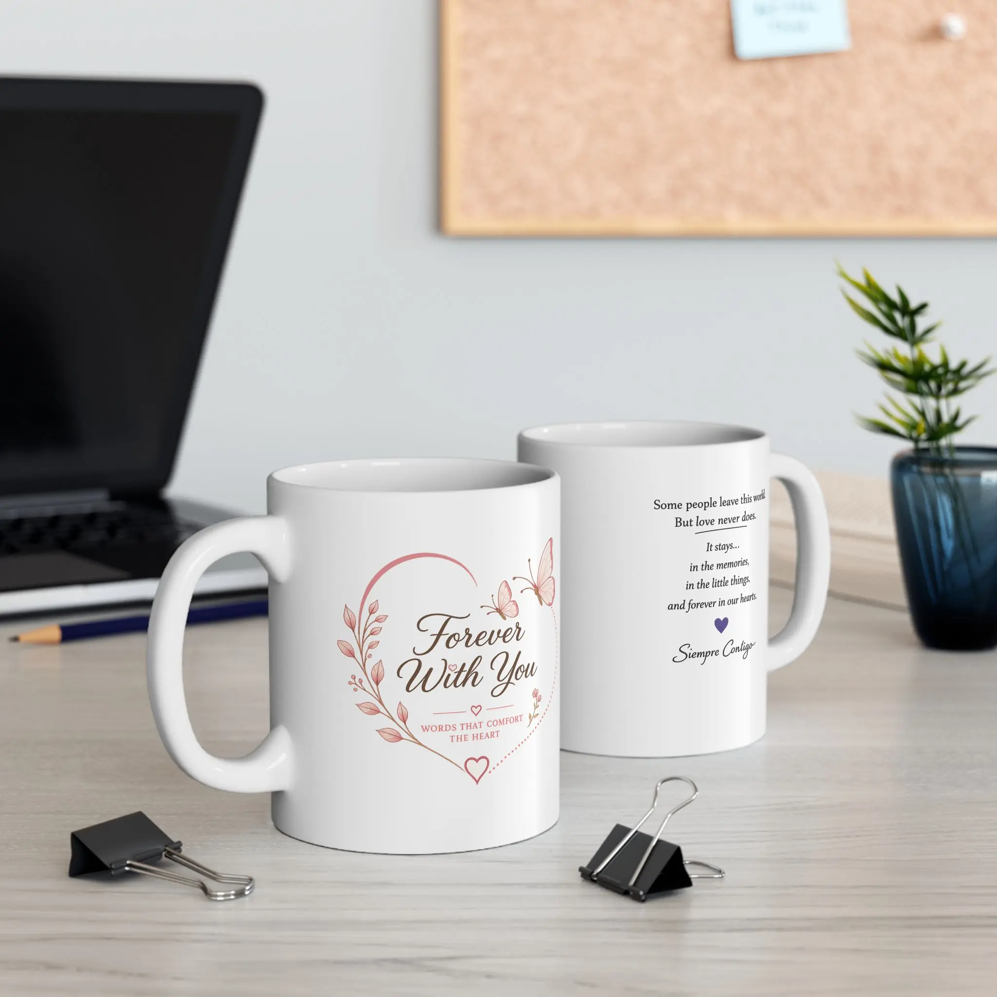 Forever With You Memorial Mug | Sympathy Gift for Loss of a Loved One | Butterfly Remembrance Mug