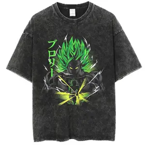 Dragon Ball Classic Anime Vintage Washed T-Shirt, American Retro Short Sleeve Tee for Men & Women, High-Street Streetwear Cotton Top, Oversized 90s Anime Graphic Shirt, Casual Everyday Outfit, Trendy Unisex Couple Fashion, Gift for Dragon Ball Fans