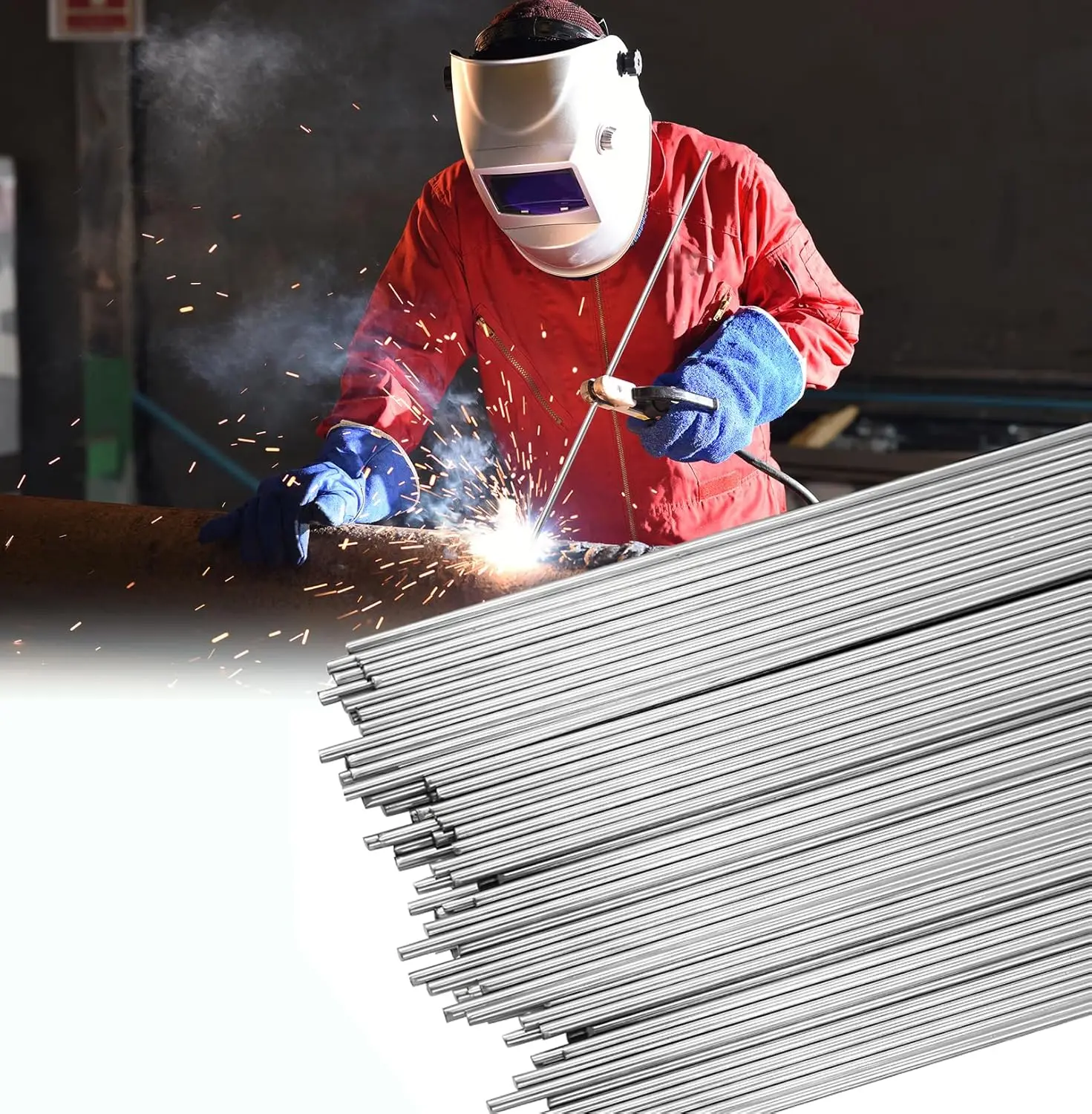 30 Pcs Stainless TIG Rod ER308L, 1/16"x16" Wire Filler Rod, Low Splatter Corrosion Resistance Rods, TIG accessories.