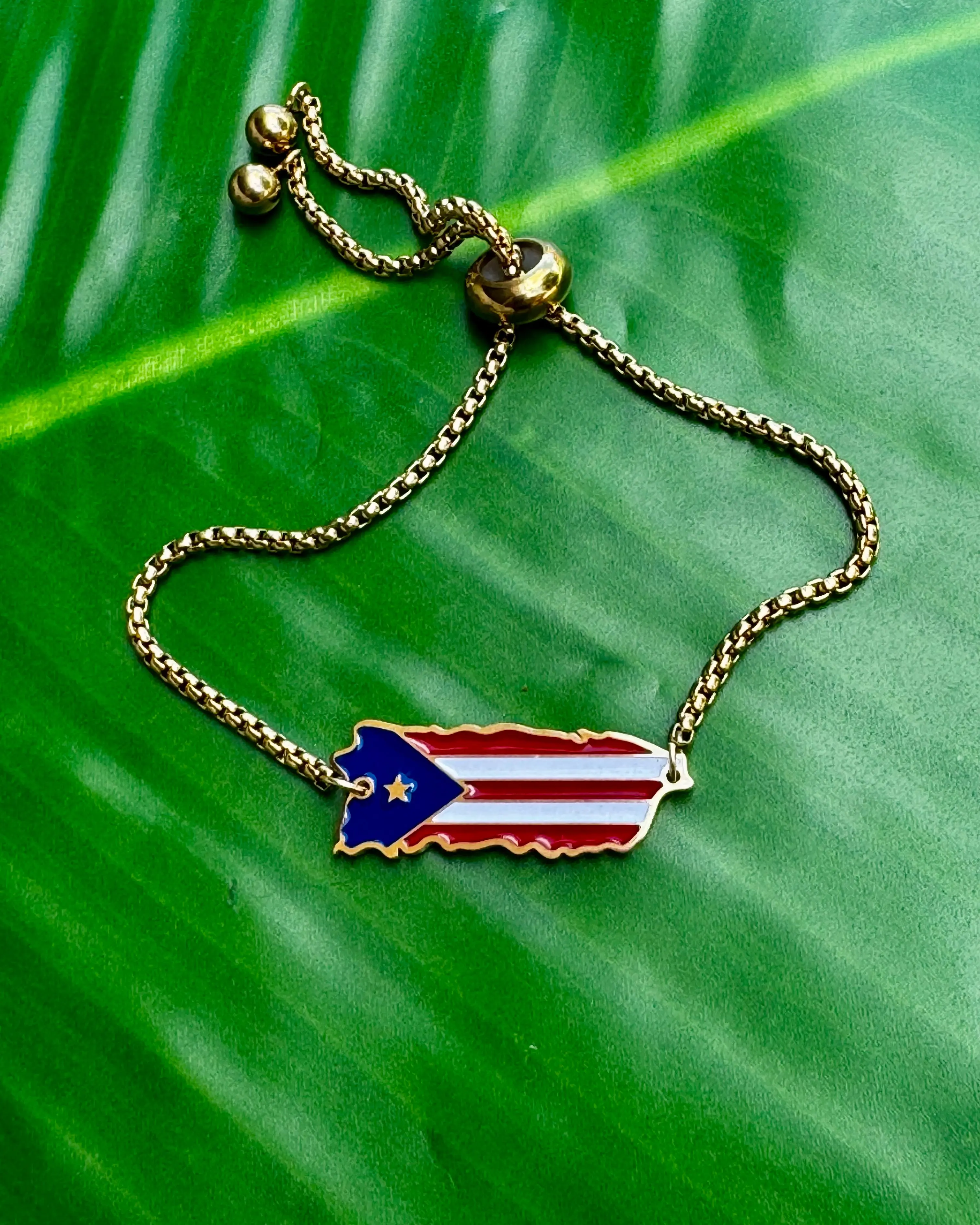 Puerto Rico Adjustable Bracelet ❤️🤍💙
