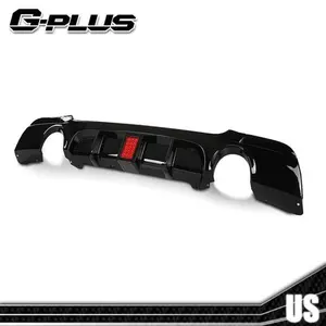 Rear Bumper Diffuser Lip W/ LED Light Fit For 07-13 BMW 3 Series E92 E93 M Sport, Aerodynamic Boost, Downforce Aid