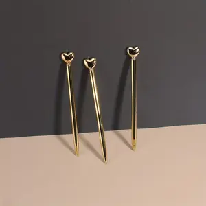 2Pcs Gold Heart Ballpoint Pens - Elegant and Smooth Writing Instruments for School, Weddings and Gifts, Cute Love Design, Fine Tip, Back to School Season Must-Have, Writing Pens, Ballpoint Pen Kit