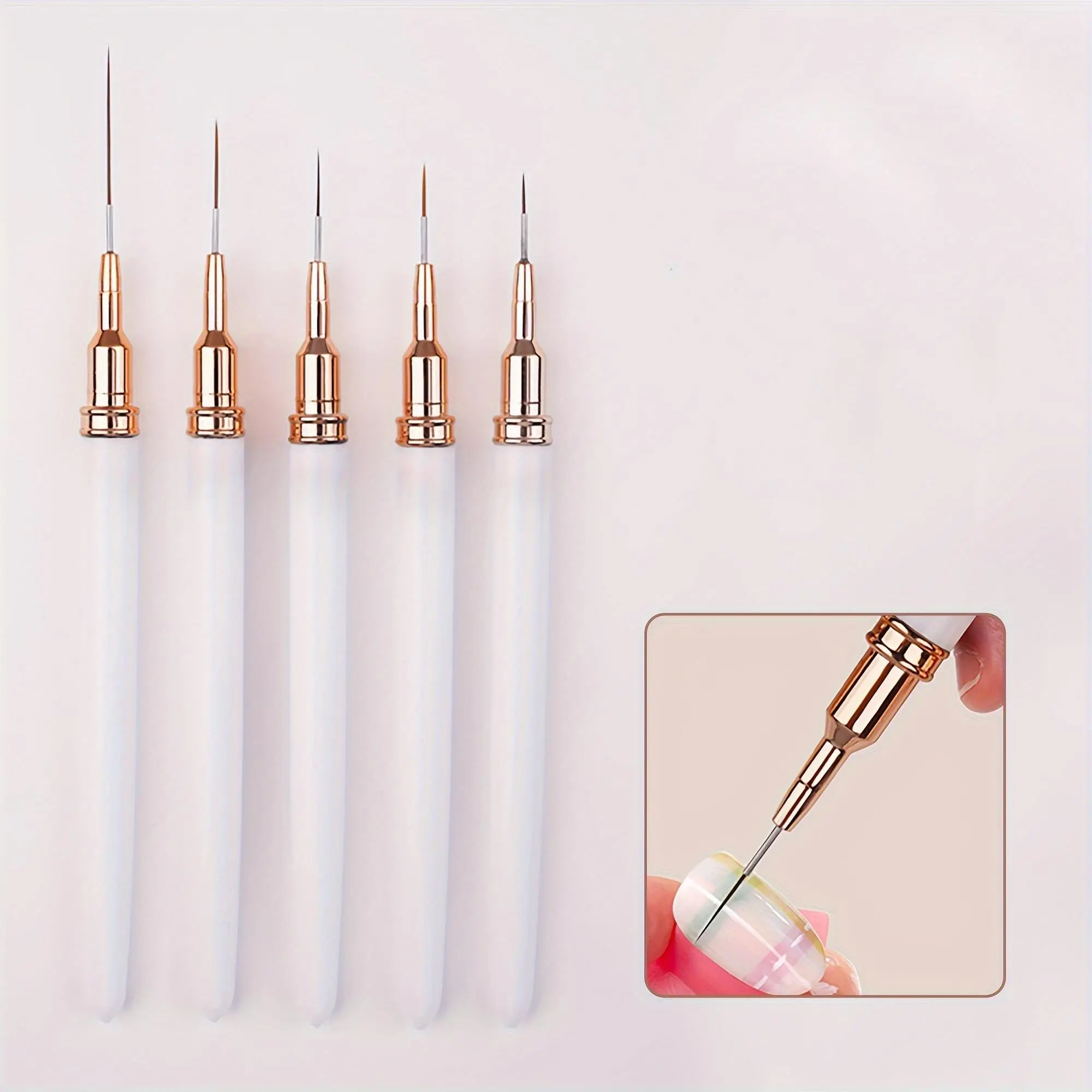 5-Pack Nail Art Fine Line Pen Set - Nail Care Ultra-fine and precise manicure pen, odorless, suitable for DIY and salon use, Nail Art Accessories