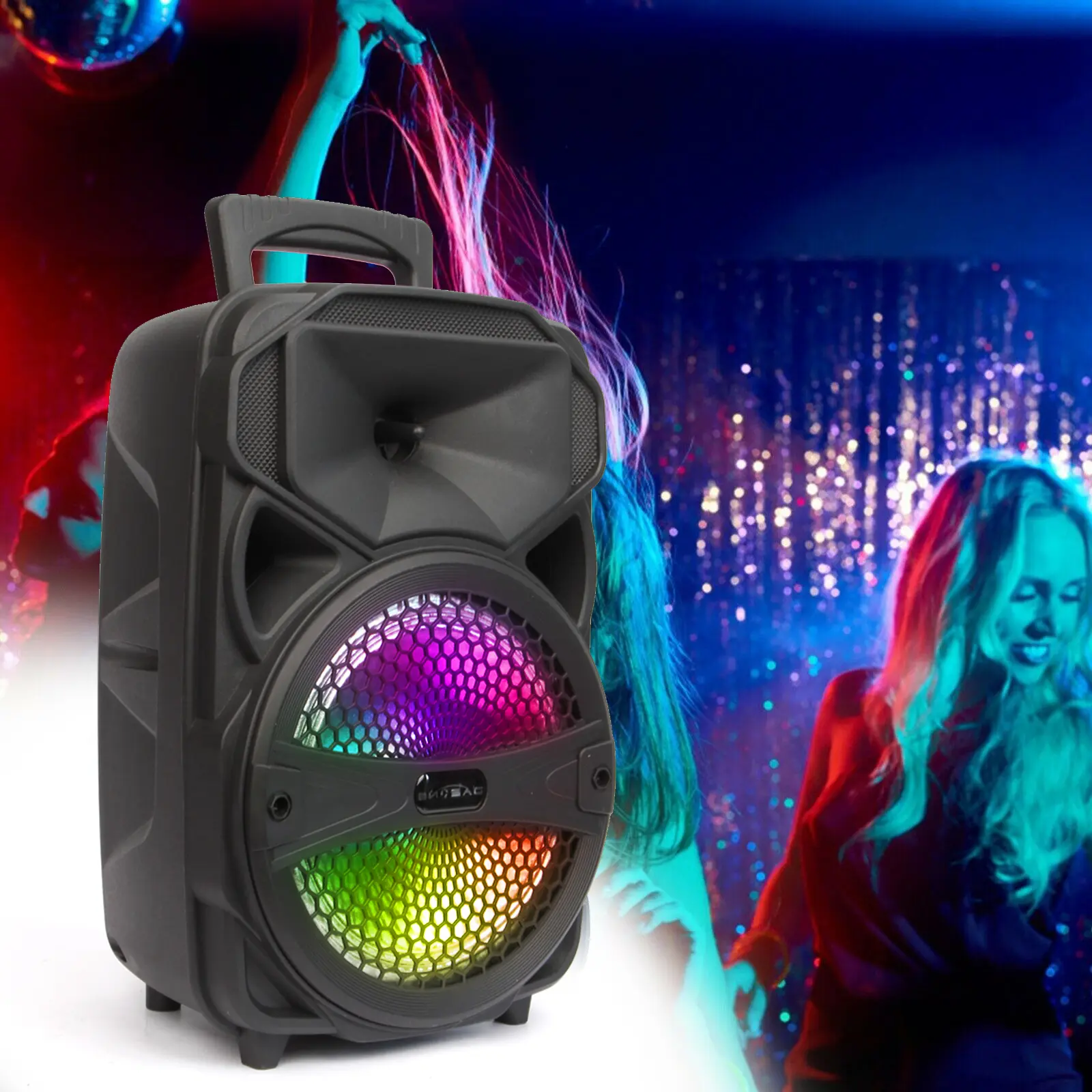 Portable Wireless bluetooth Speaker 8" Subwoofer Heavy Bass Sound System Party  Super Bass Stereo Radio FM TF AUX USB