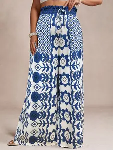 Women's Casual Wide Leg Bohemian Print Pants, Spring Summer Fashion Long Trousers, Loose Fit Comfortable Daily Wear, Trendy Elegant Ladies' Clothing Boho
