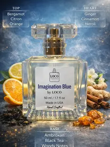 Imagination Blue by LOCO | Oil Base | Bergamot | Citron | Ginger | Neroli | Cinnamon | Black Tea | Ambroxan | Fragrance Perfume