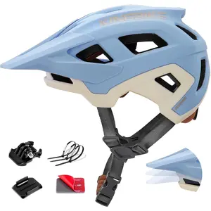 Professional Safety-Certified Adult MTB Helmet - 3-Level Adjustable Visor, Action Camera Mount, Triple Cert., 17 Massive Wind Tunnel Vents, Adaptive Vision, Suitable for Mountain Bikes, E-Bikes Up to 28 mph