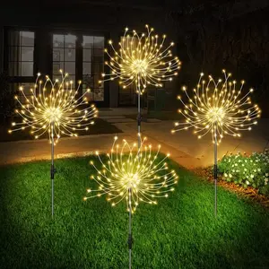 Solar Firework Lights Set, 320 LED, 8 Lighting Modes, Water Resistant, Perfect for Christmas, Halloween, Party Decoration Supplies, Garden Decorations