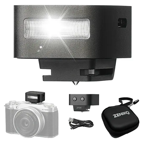 Zeniko ZF08 Mini Camera Flash Speedlite- On Camera Flash GN16, 5 Power Levels, CCT 6500k ±200k with Universal Hot Shoe Mount ＜3s Fast Recycling for Sony/Canon/Nikon/Panasonic/Olympus