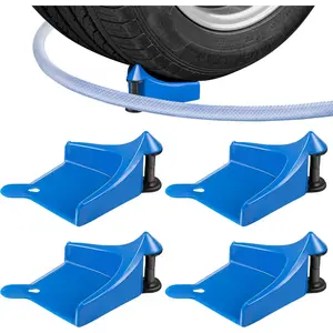 4Pcs Car Hose Guide, Tire Hose Roller for Car Washing, Detailing Tire Hose Guide Preventing Pressure Washer Hose Stuck Under The Wheels, Plastic Wash Tool to Avoid Snagging(Blue) - Home Improvement.