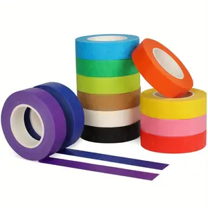12pcs Colored Masking Tape, Art Supplies Colored Tape, DIY Craft Tape, Colored Painter Tape, 0.8cm X 13m Per Roll
