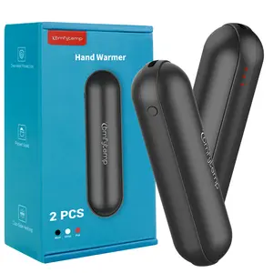 Comfytemp 2 Packs 4500mAh Hand Warmers Rechargeable Reusable USB Handwarmer Portable Pocket Warmers for Women Men Winter Gifts Black Excellent Ergonomic Design